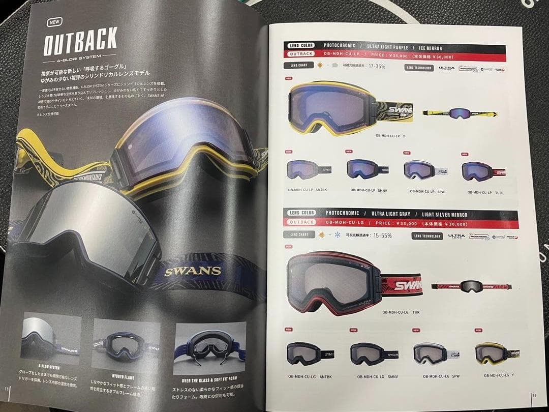 SWANS OUTBACK ゴーグル UVプロテクション 23-24モデル SWANS OUTBACK