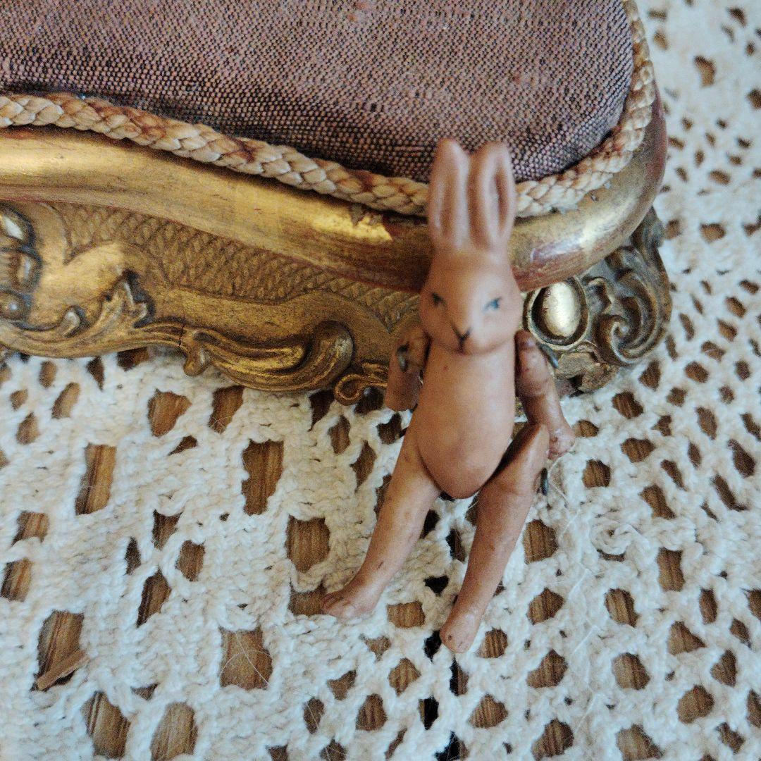 アンティーク小さなうさぎのビスクドール♡ ビスク ドール ミニョネット 女の子 うさぎ フランス アンティーク