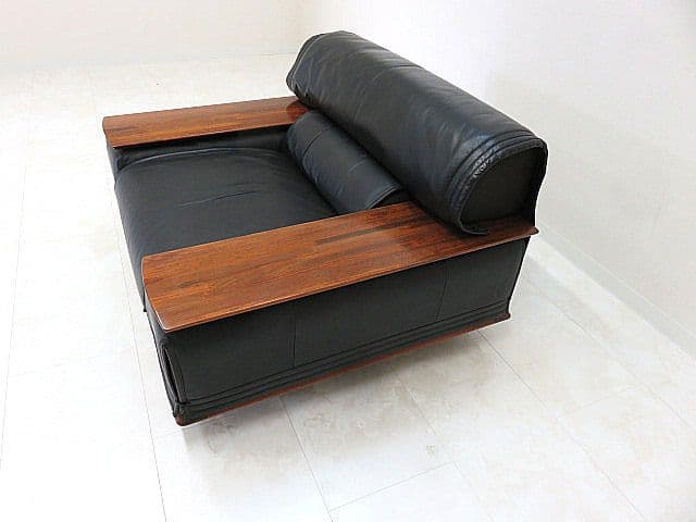 展示品 カリモク ビベンテ 本革1人掛けソファ 花梨材 ローズウッド