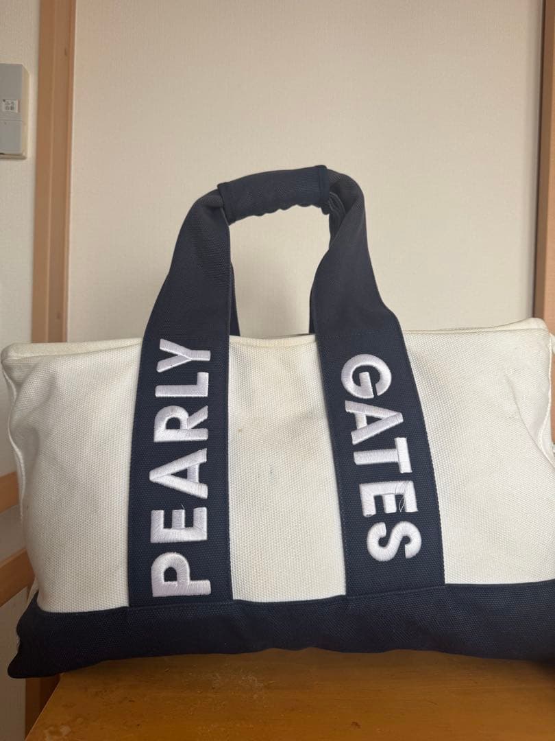 PEARLY GATES ロッカーバッグ ホワイト/ネイビー PEARLY GATES（パーリーゲイツ） トートバッグ 「PEARLY GATES」トリコ