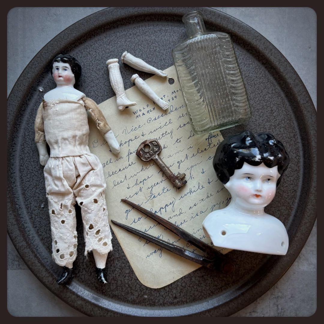 アンティーク ジャンクドロワーセット チャイナヘッドドール etc A97302576