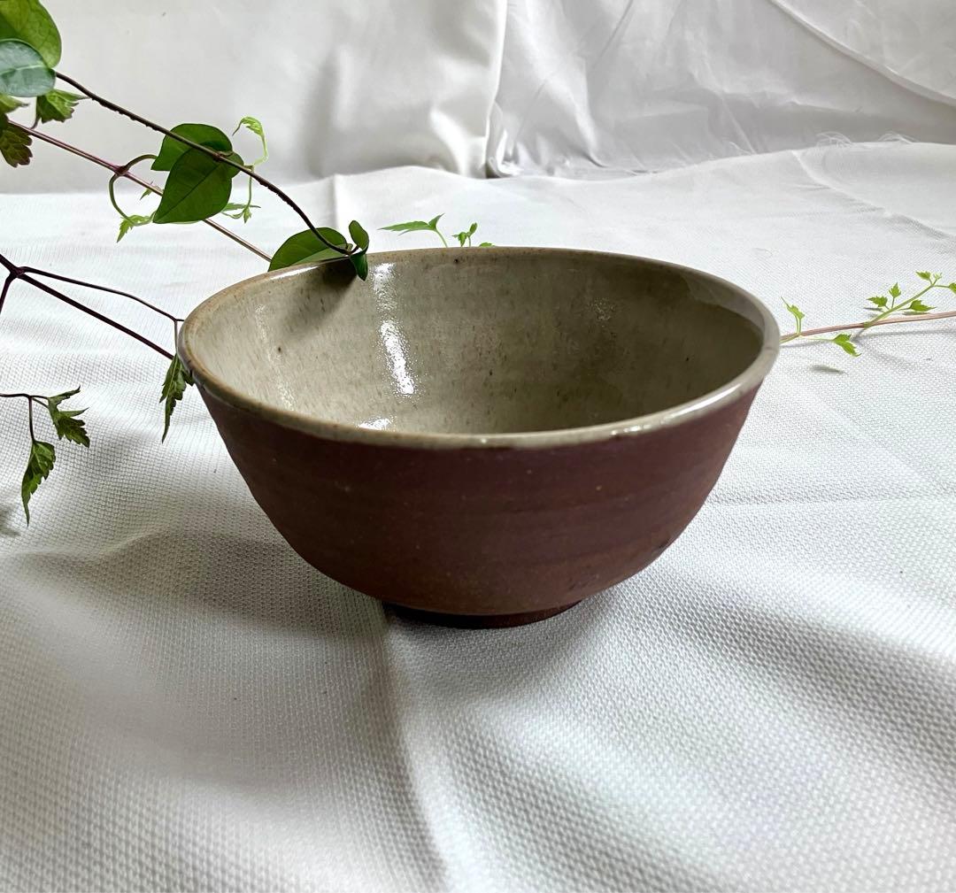 ✓お茶道/茶器/抹茶椀/側面は素焼き見込みにのみ釉薬/美品