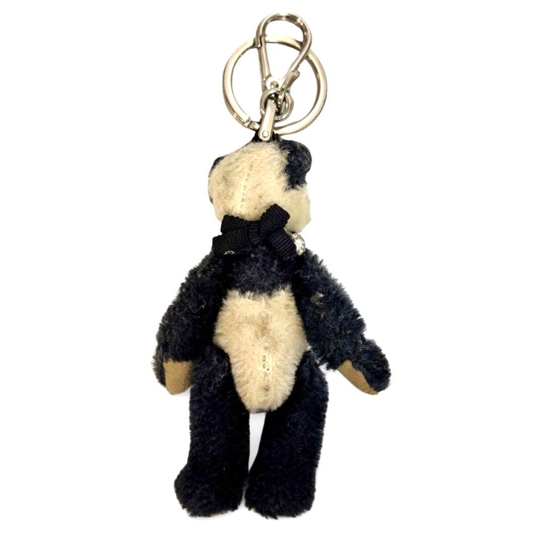 正規品】プラダ PRADA テディベア キーホルダー パンダ風 三角ロゴ
