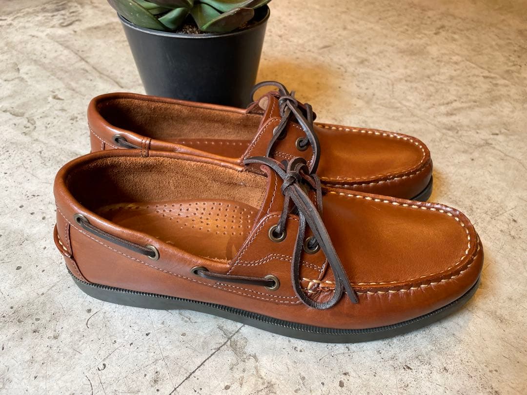 ANTIBA デッキシューズ ボートシューズ 新品 オイルレザー 茶 27cm