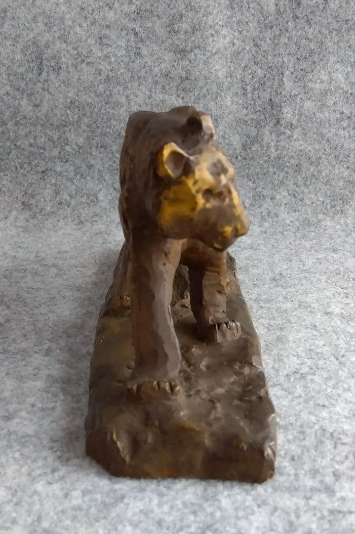 北村西望「悠々」ブロンズ製虎 台座箱付き