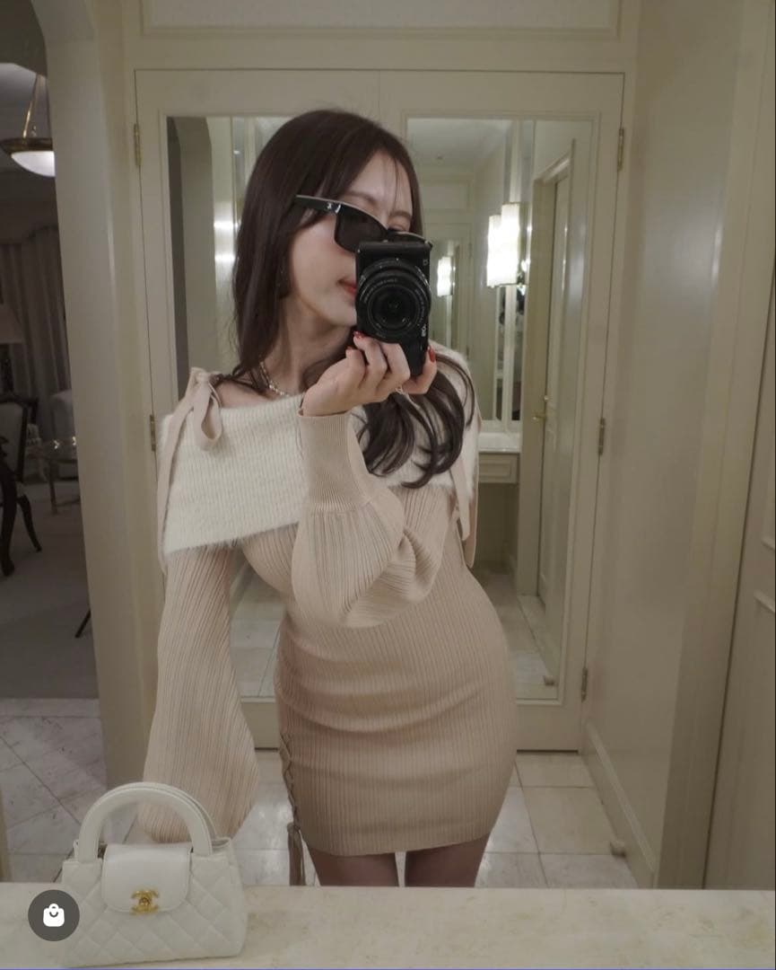 amerge】 feather offshoulder onepiece