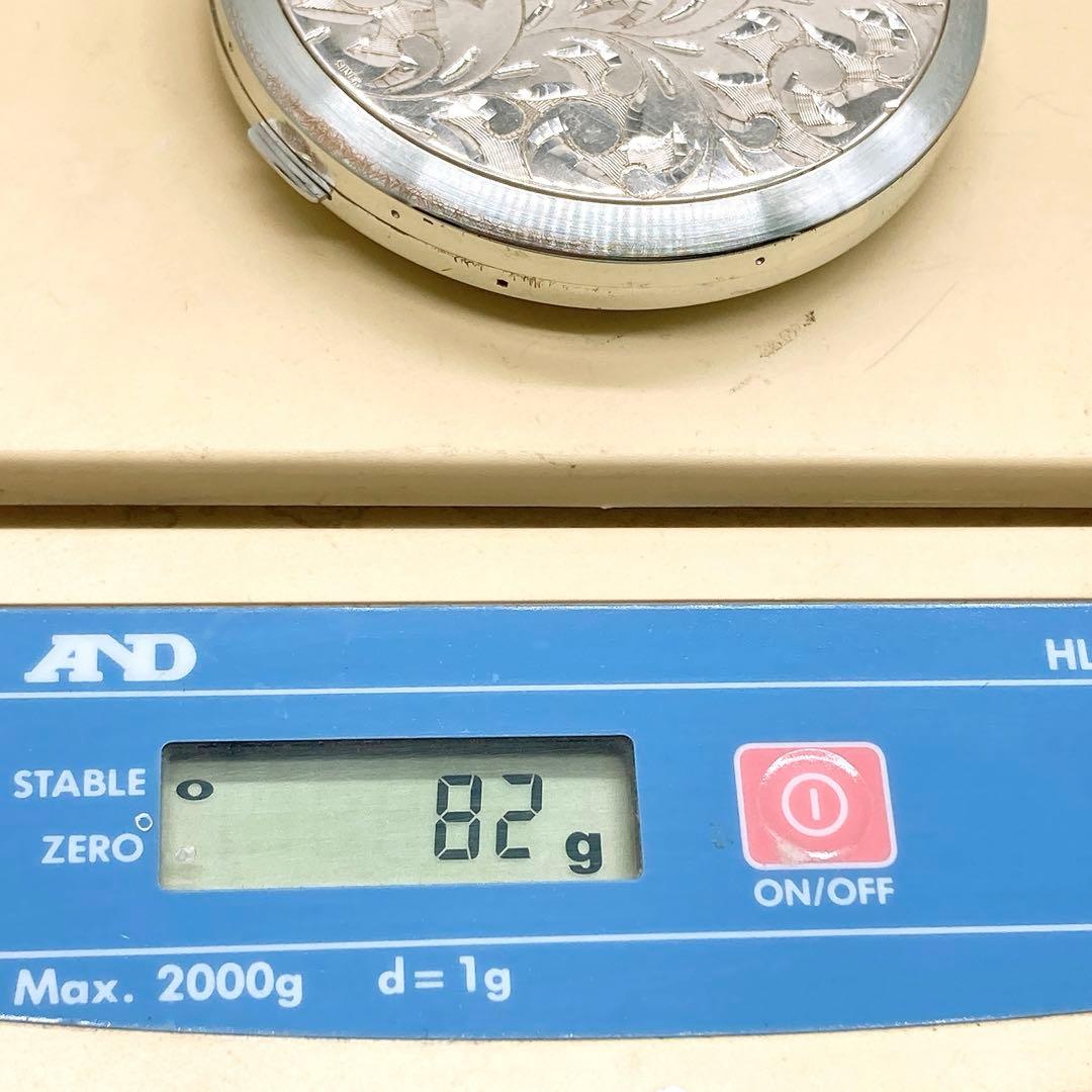重量82g 昭和レトロ 銀製品 コンパクト シルバー ヴィンテージ NACON