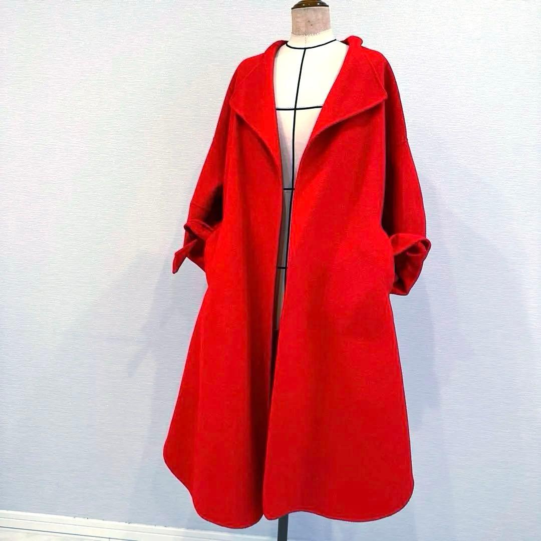 eri様 AEWEN MATOPH 赤 ベルト付きロングコート - メルカリ
