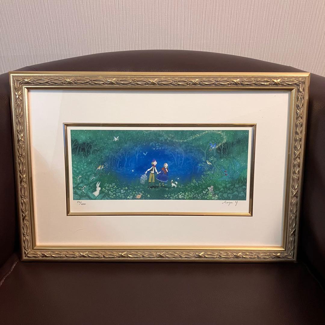 横山真弥 青い鳥を探しに アーカバイルプリント 版画 52/200 アート 横山真弥 青い鳥を探しに アーカバイルプリント 版画 52/200 アート