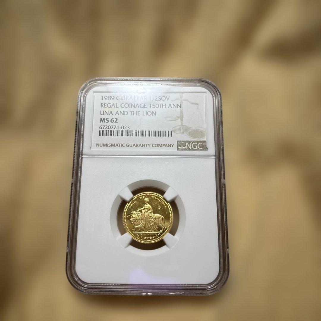 1989年 ウナとライオン 金貨 ハーフソブリン NGC コイン イギリス 古銭