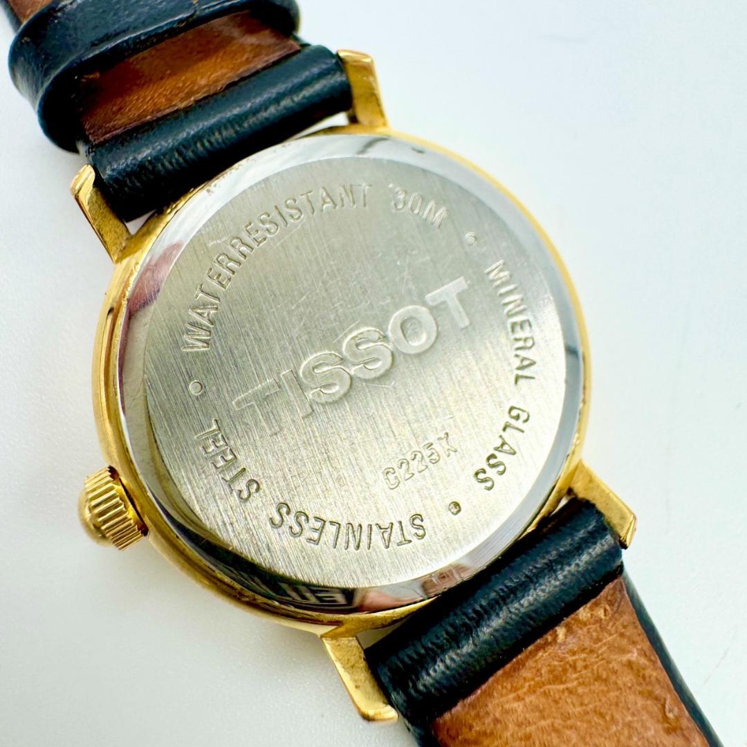 新品電池】TISSOT ラウンド ゴールド文字盤 レザー クォーツ - メルカリ