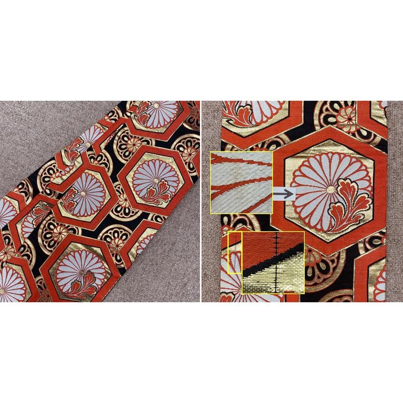 ◎508ag52◎七五三 七歳 女児 アンティーク着物&丸帯 単衣 総柄 白