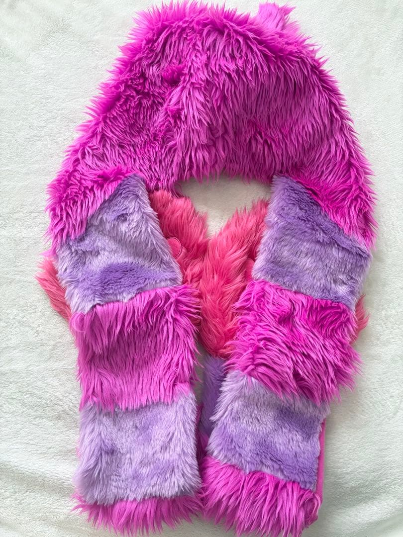 ディズニー チェシャ☆ファンキャップ マフラー 帽子☆防寒 手袋