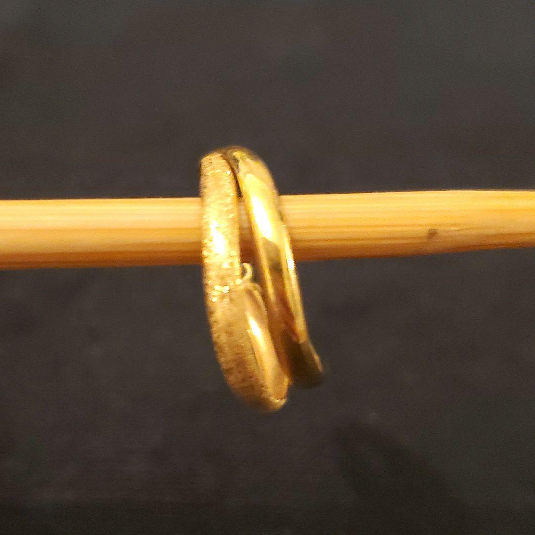 K18イエローゴールド ダブルリング ピアス(片耳用)