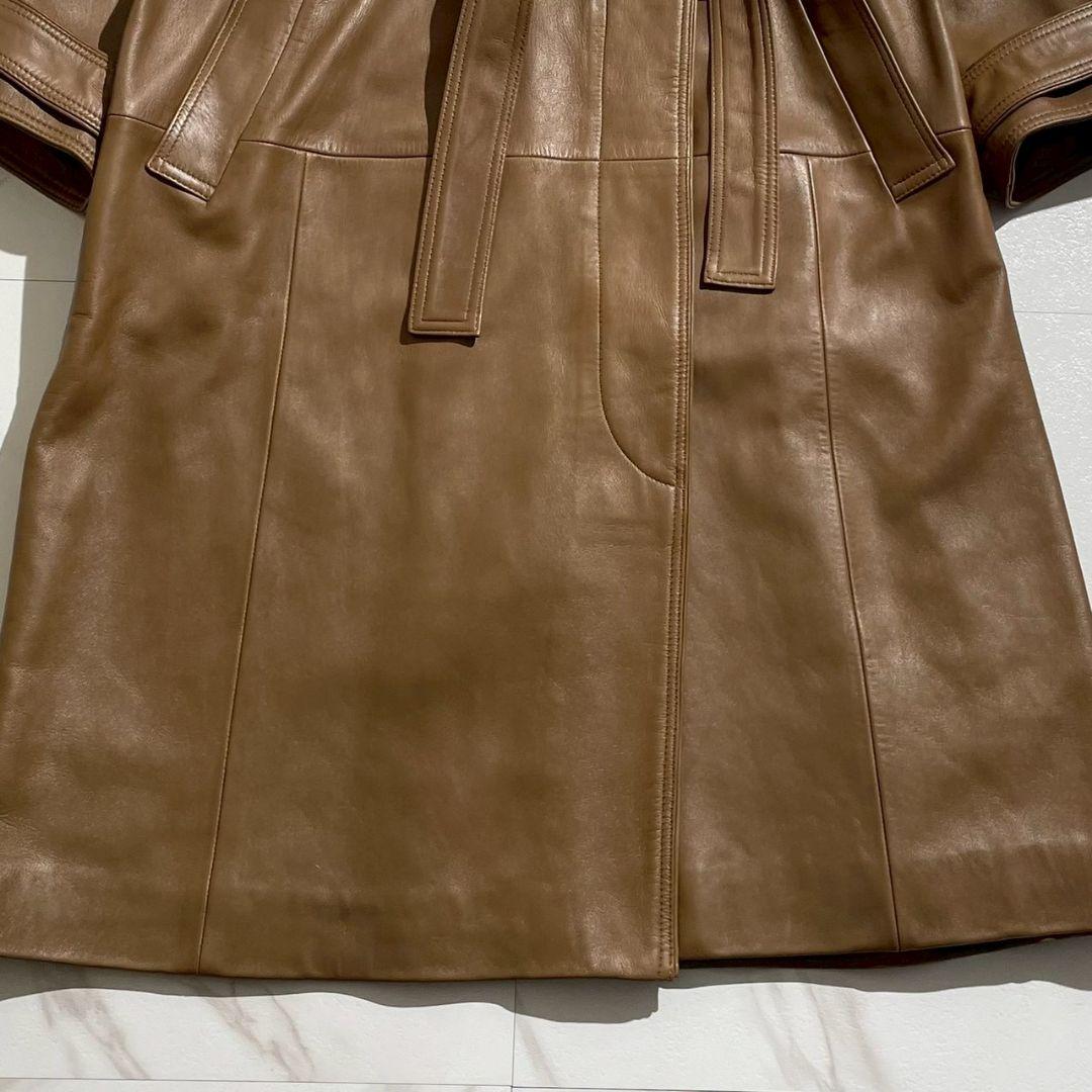 タグ付き極美品！ LOEWE ロエベ 極上ラムレザー ロングコート 38 L