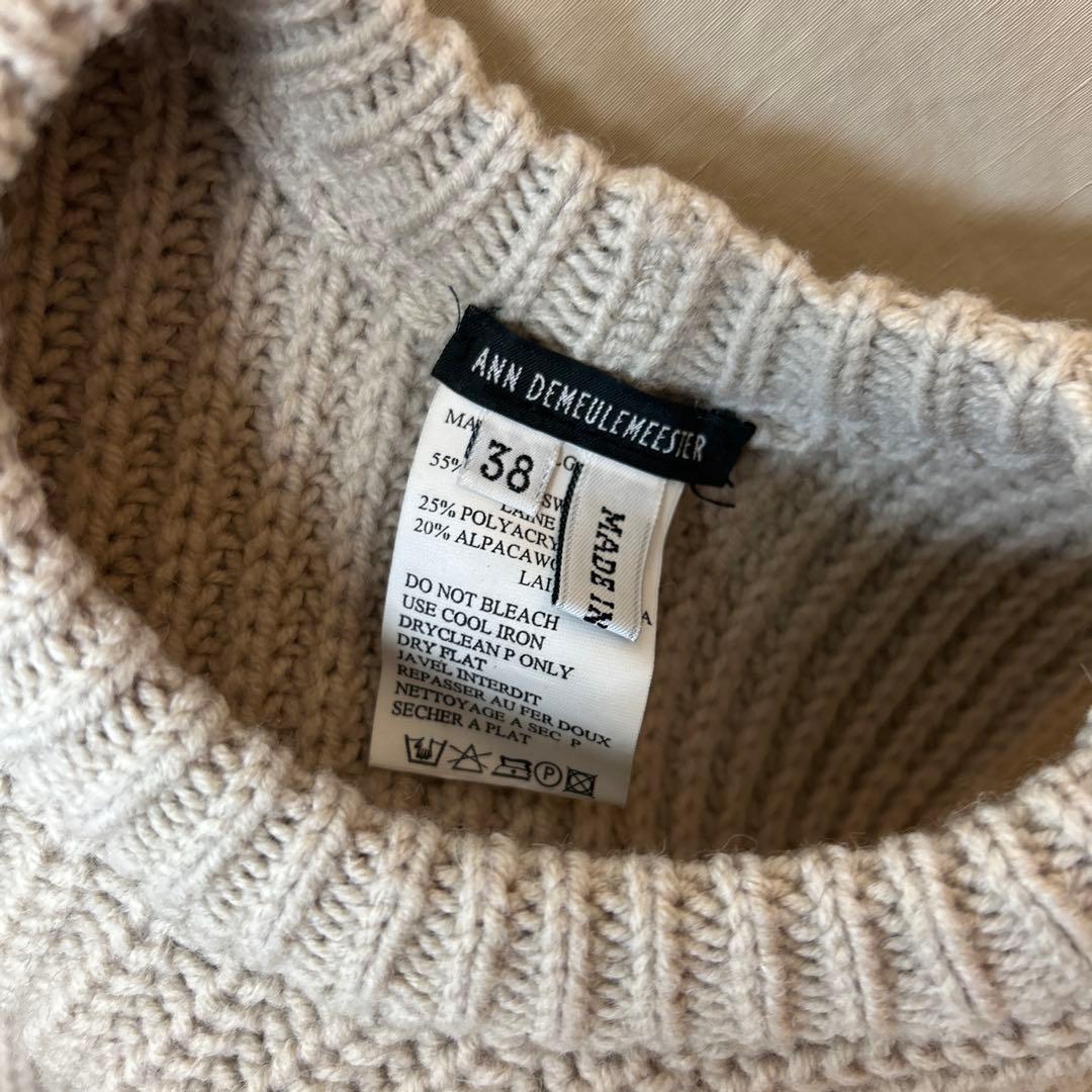 ANN DEMEULEMEESTER ニット ポンチョ アシンメトリー 38 ANN