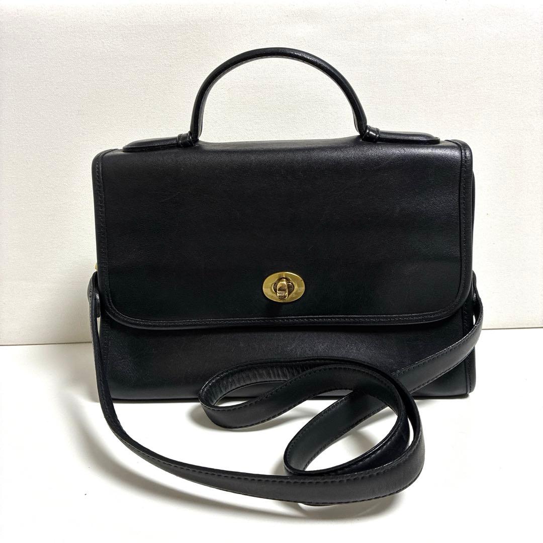 2/1まで出品　コーチ　ビンテージ　2wayバック レザー　ブラック 中古・古着通販】COACH (コーチ) レザー2WAYバッグ ブラック｜ブランド