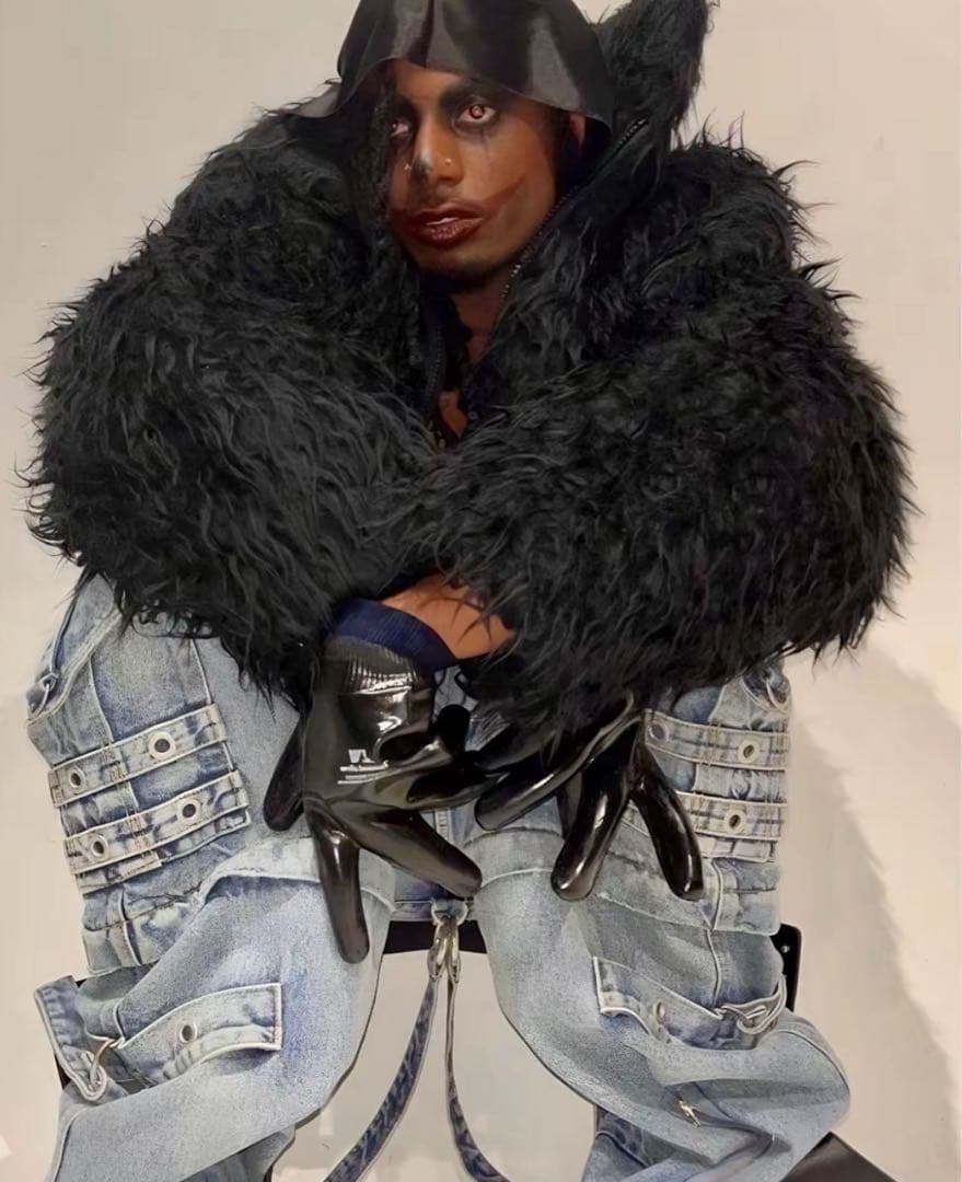 ファージャケット black archive opium y2k 00s Archive y2k Opium お兄系 ブラック ファージャケット