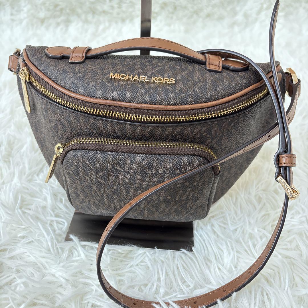 マイケルコース ウエストポーチ ブラウン系 MICHAEL KORS（マイケルコース） 化粧ポーチ コスメポーチ レディース