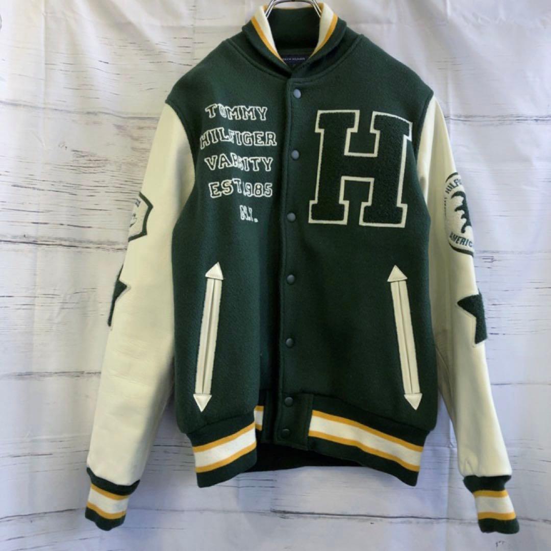 トミーヒルフィガー TOMMY HILFIGER スタジャン グリーン 牛革 - メルカリ