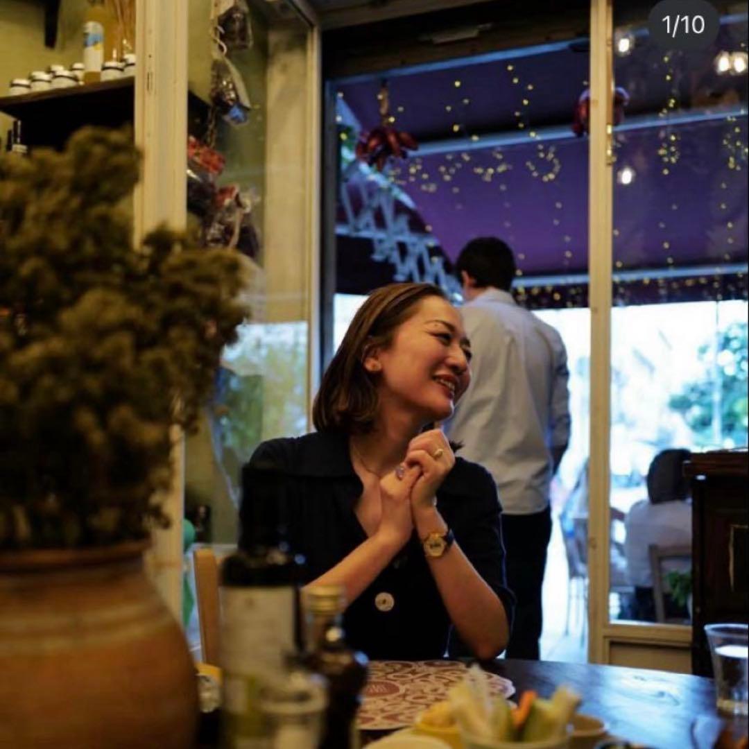 NACKIYÉ ネイビーリブ編み五分袖ポロシャツ - メルカリ