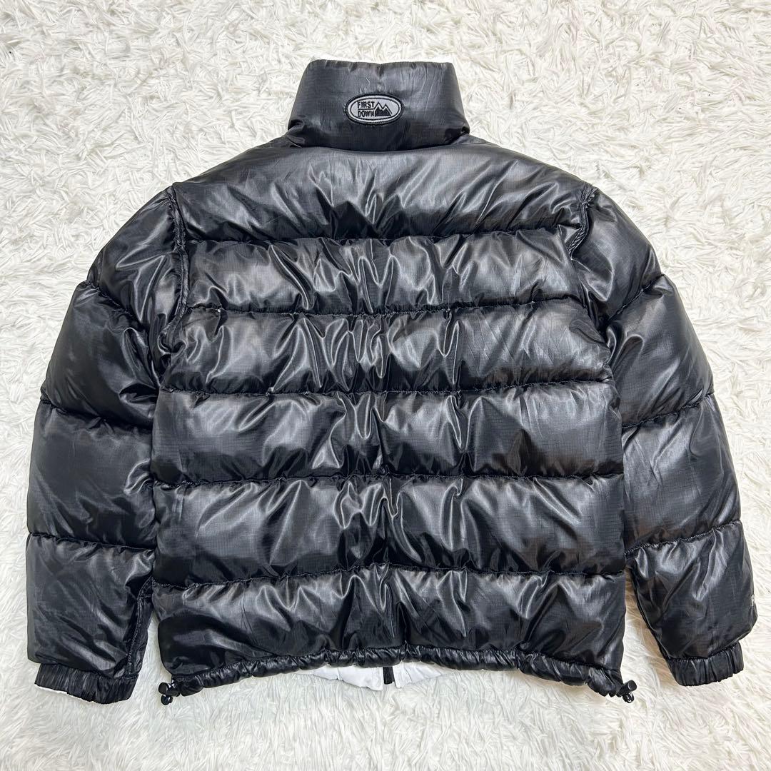 美品 ファーストダウン ダウンジャケット リバーシブル 黒 白 肉厚
