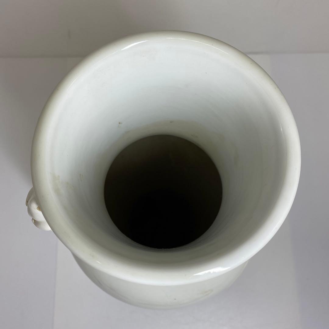 専用中国古玩 白磁花鳥図花瓶 高さ38 東Y7 0210 タルサ 在銘