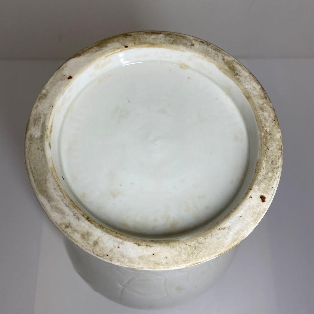 専用中国古玩 白磁花鳥図花瓶 高さ38 東Y7 0210 タルサ 在銘