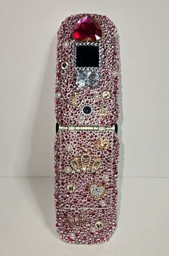 【ハート③】デコ電/平成レトロ/ガラケー/ギャル/GAL/キティ/凸電 ハート】デコ電/平成レトロ/ガラケー/ギャル/GAL/キティ/凸電 - メルカリ