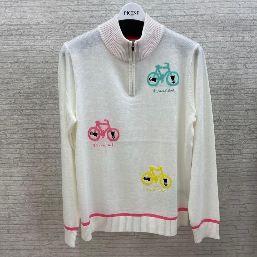 Picone Club 自転車刺繍 ハイネックセーター サイズM Picone Club 自転車刺繍 ハイネックセーター サイズM Picone Club