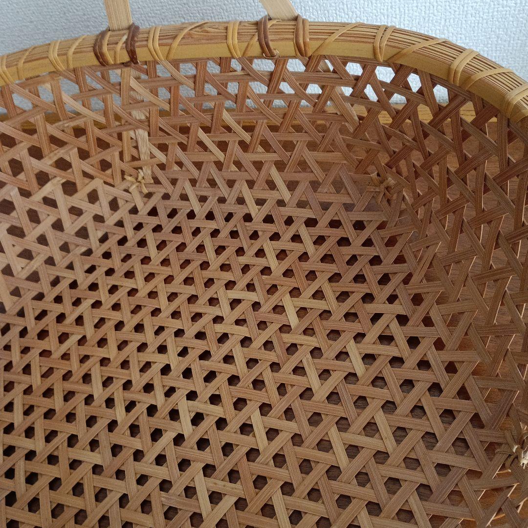 竹製籠 宮崎 作家物 竹細工 バスケット 大きめかご 天然素材 亀甲