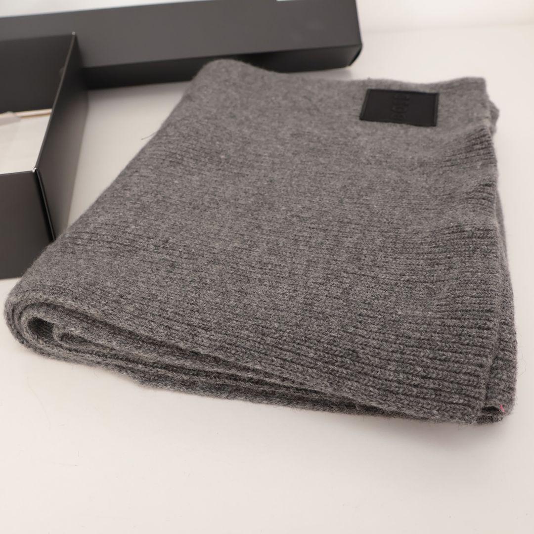 新品未使用 ヒューゴボス BOSS ニット帽 ビーニー マフラー グレー
