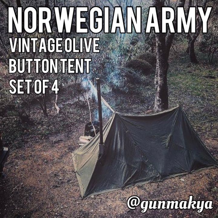 軍幕屋】希少☆ノルウェー軍幕☆テント☆4枚組☆野営☆ソロキャン
