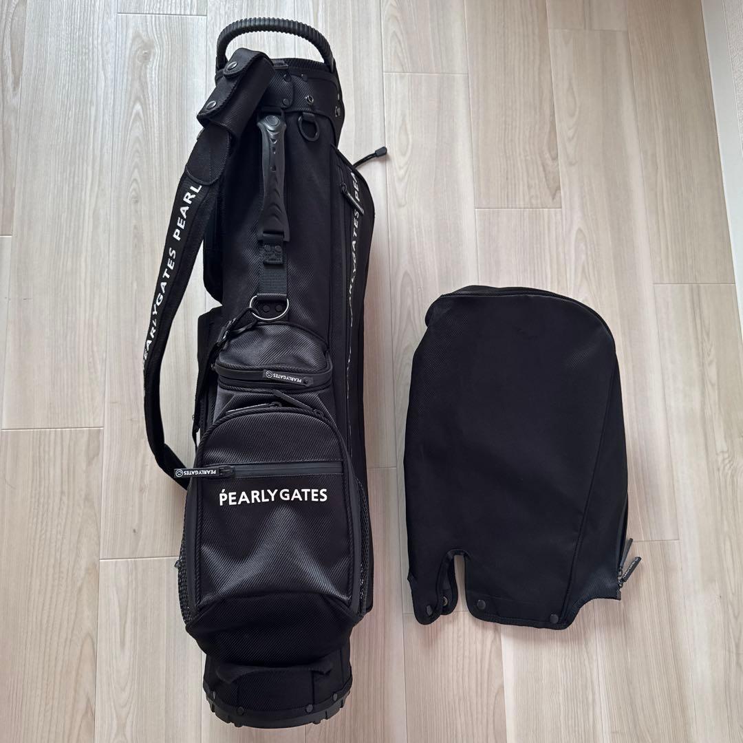 ラウンド1回】パーリーゲイツ キャディバッグ 黒 ブラック 軽量
