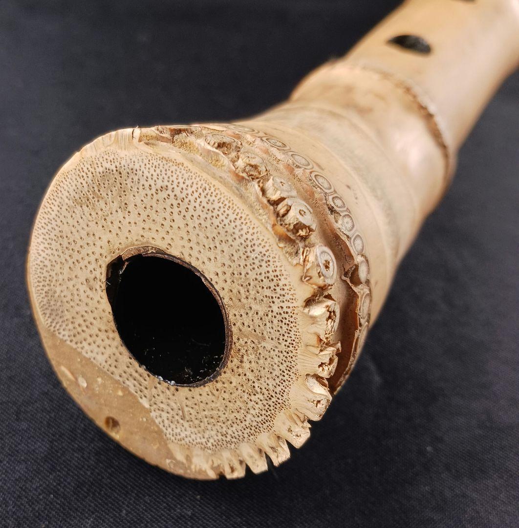 Y3110-8 琴古流 尺八 月童 銀三線 全長42.3㎝ 竹製