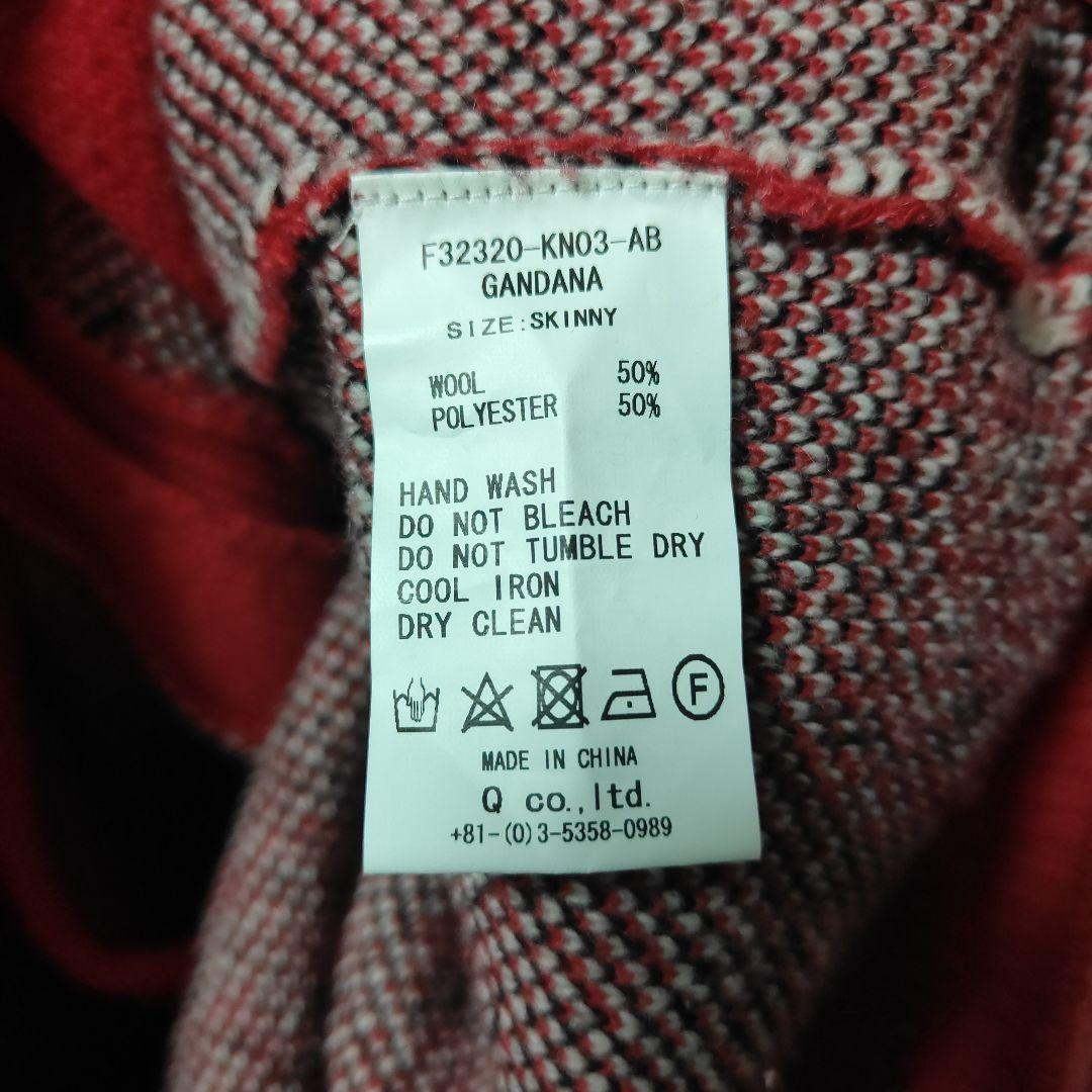極美品FATドットバンダナ柄カーディガンGANDANAサイズSKINNY(L)赤