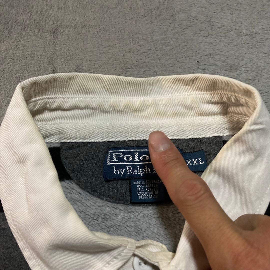 PolobyRalphLauren RugbyShirt 刺繍 90s XXL - メルカリ