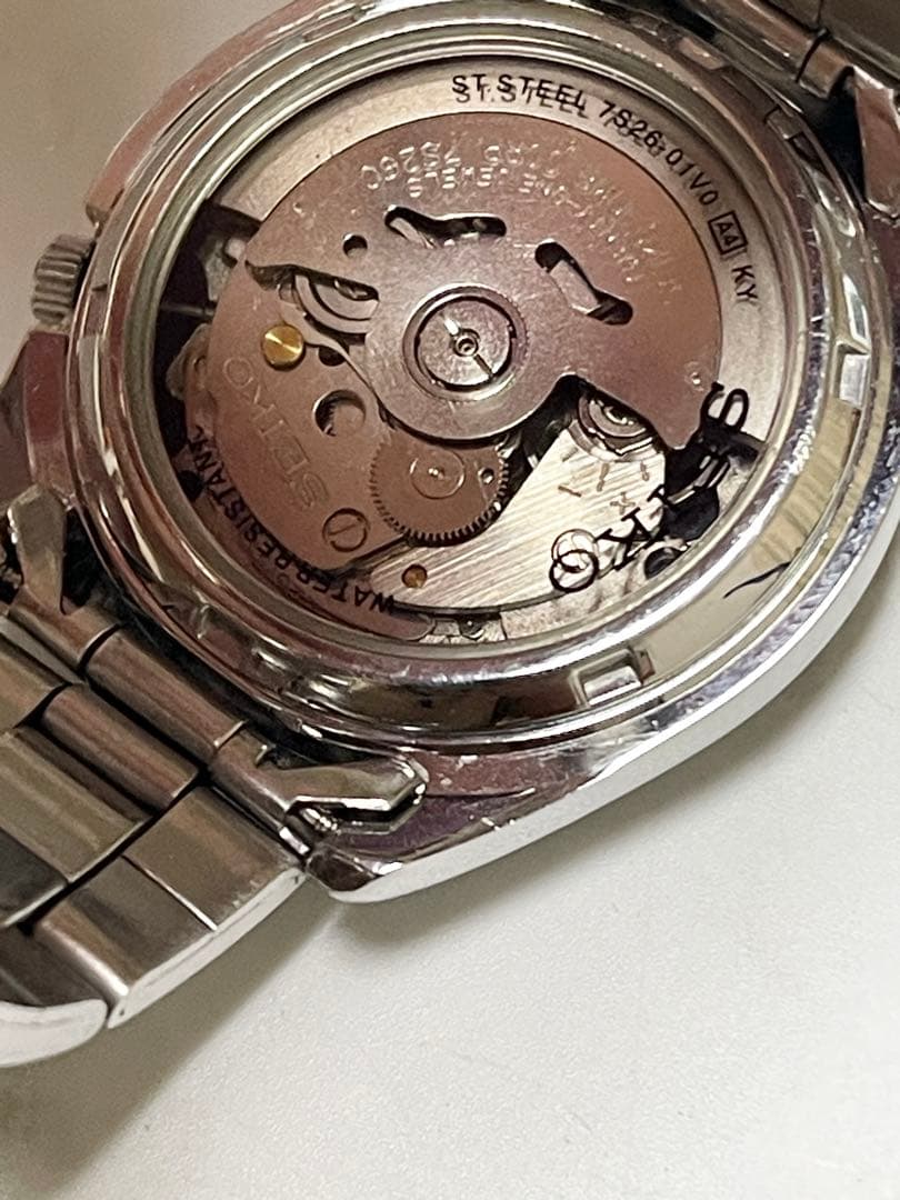 2015年10月製 セイコー5 オートマチック デイデイト 裏スケ 7S26