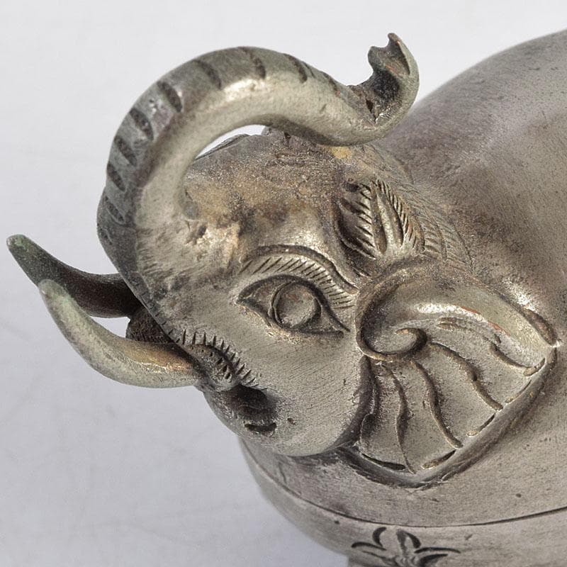 中国 古銅 象摘三つ足香炉 T90刻印 象香炉 二点まとめて