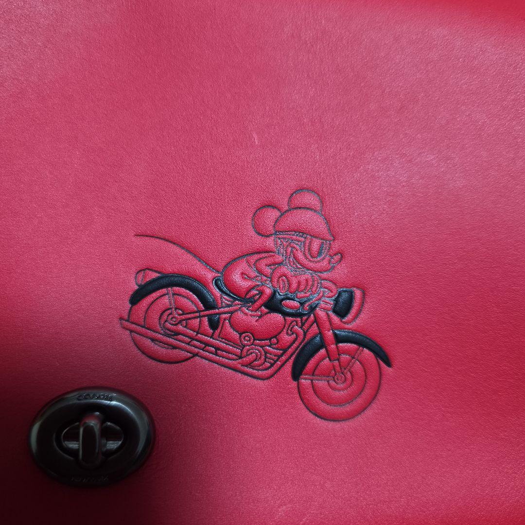COACH 赤 ミッキー バイクショルダーバッグ - メルカリ