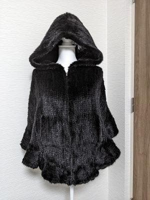 070　ミンク　毛皮　フード付き　ポンチョコート　マント　ジップ　リアルファー 楽天市場】アウター フード付きポンチョ マント ボレロ ファーコート