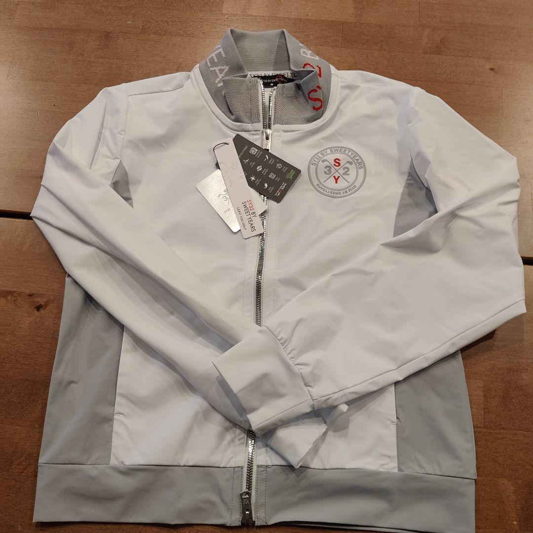 ホワイト グレー ジップアップジャケット awasa SPN ジップジャケット gray