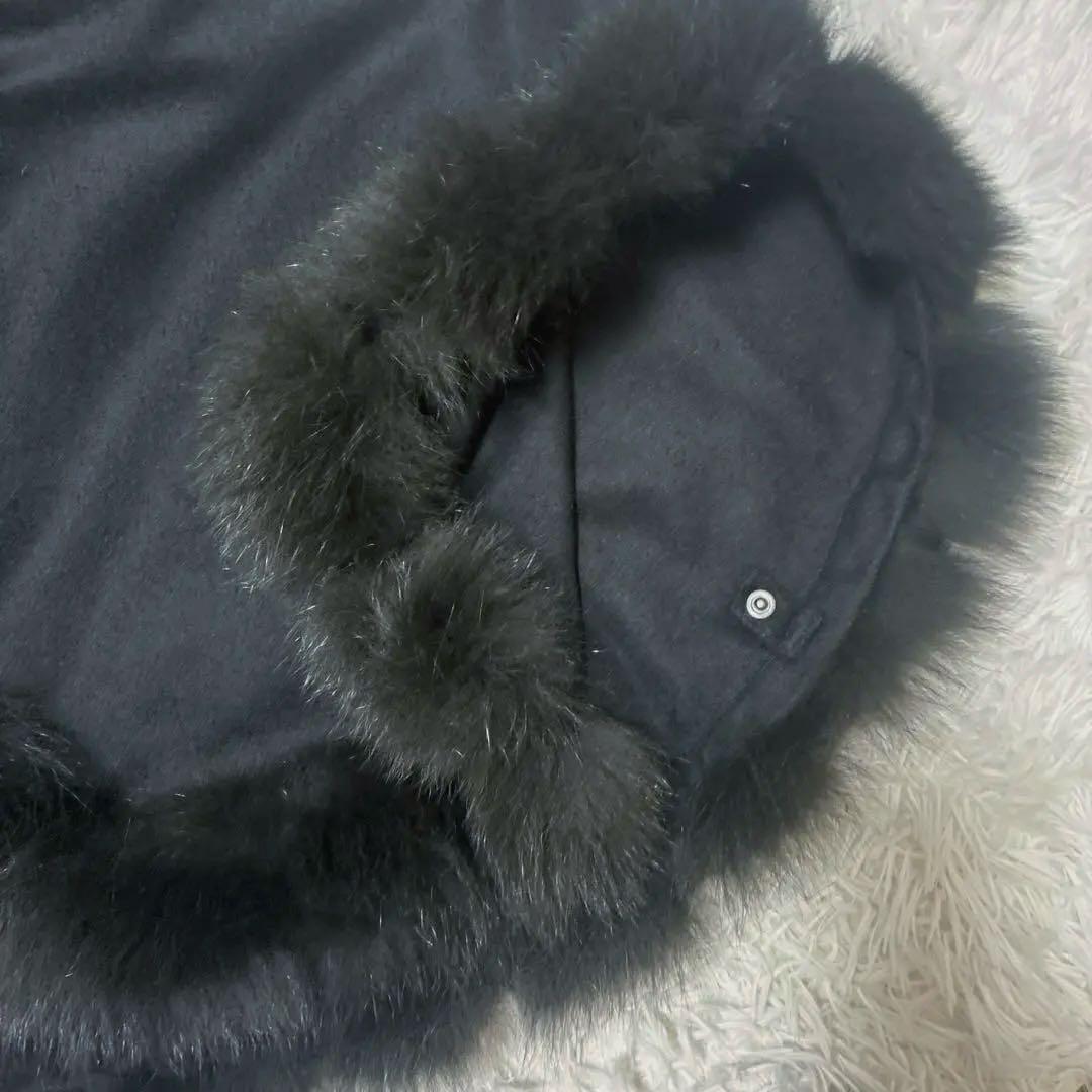 最高級✨SAGA FURS カシミヤケープ ポンチョ 黒 フォックス【
