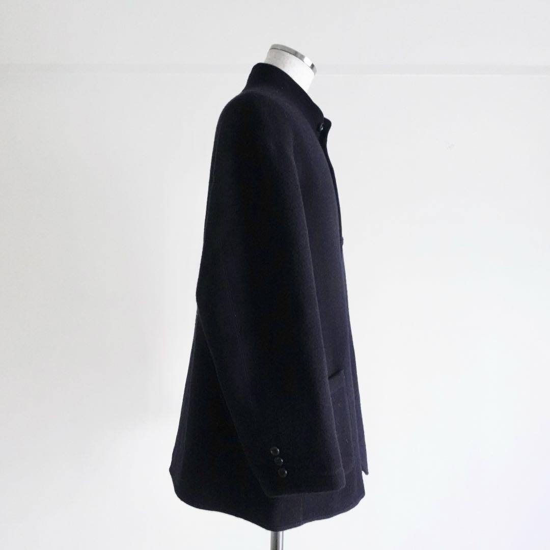 極美品】Papas ウールフランネル マオカラージャケット ダークネイビー