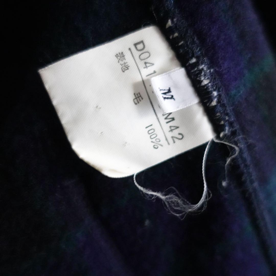 極美品】Papas ウールフランネル マオカラージャケット ダークネイビー