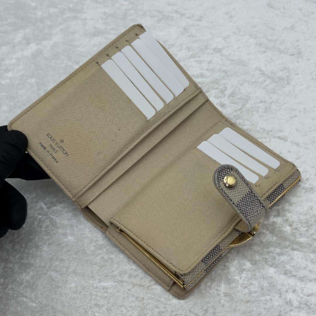ルイヴィトン ダミエ アズール ヴィエノワ 二つ折り がま口 財布 新型