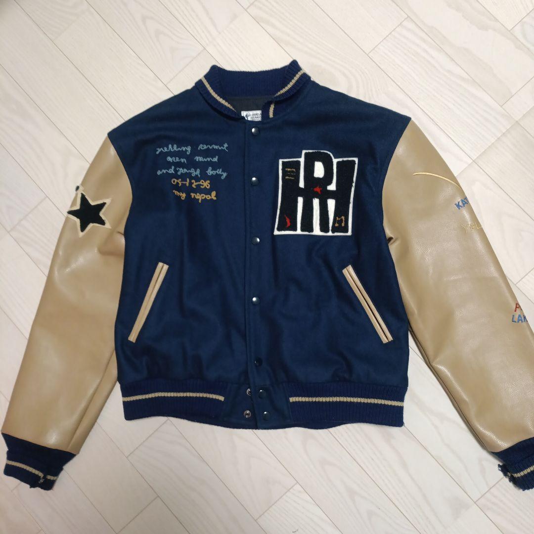 HIGH STANDARD スタジャン L ネイビー/ベージュ 中古・古着通販】HIGH!STANDARD (ハイスタンダード) スタジャン