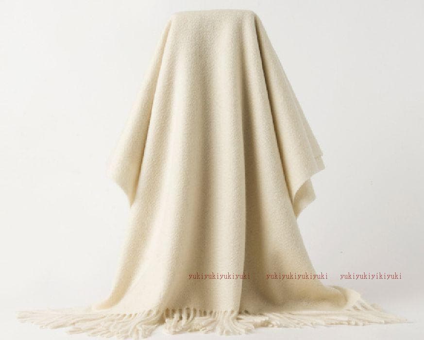 値下げ高品質内モンゴルカシミヤ100%ビッグ大判ストール♪ミルキー