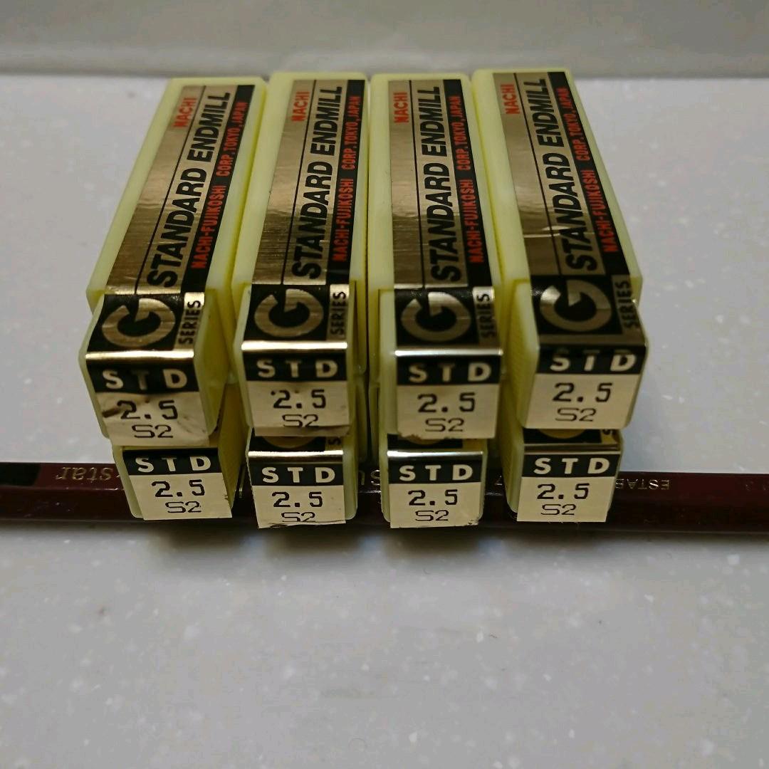 NACHI  STD ・S２  ф2,5  (２枚刃) ８本  エンドミル NACHI STD ・S2 ф2,5 (2枚刃) 8本 エンドミル NACHI STD ・S2 ф2,5