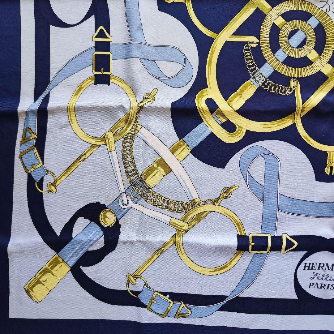 極美品】HERMÈS エルメススカーフ カレ90 エプロン・ドール 黄金の拍車